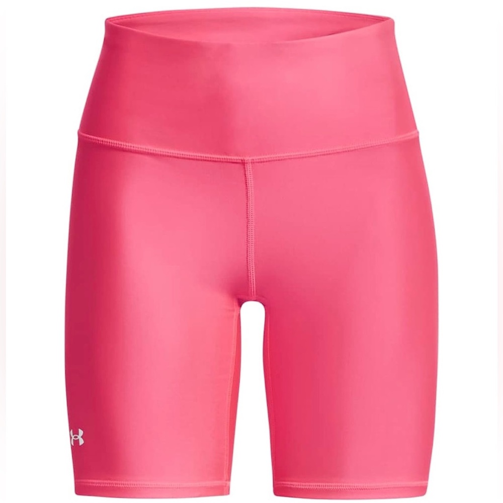 NWT Under Armour HeatGear Hot Pink High Rise Bike Shorts